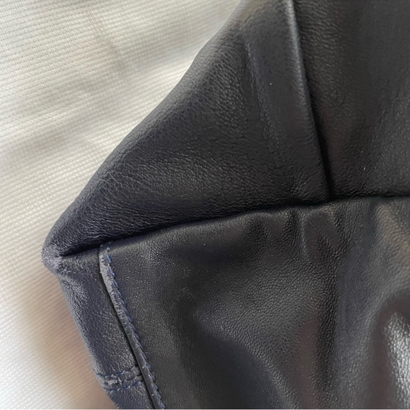 Dark Navy Blue Longchamp Le Pliage cuir - Picture 7 of 12